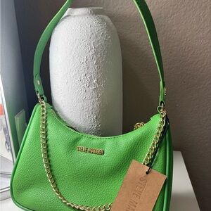 Steve Madden Lime Green Shoulder Bag with Gold Chain